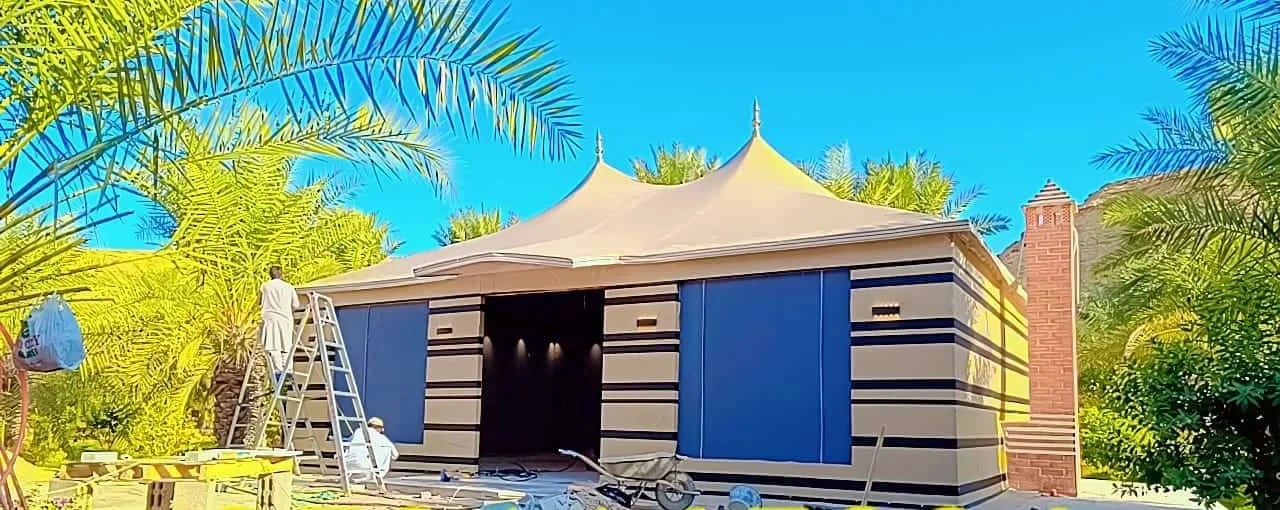 اشكال حديثه لتركيب خيام بيوت شعر في حي الدرعية 