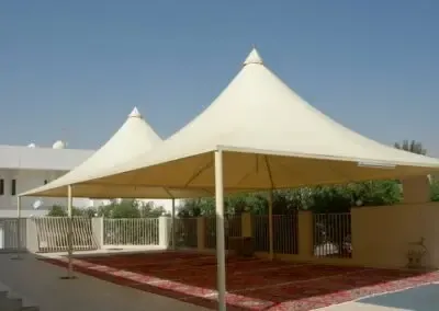 تركيب مظلات هرميه في حي العليا بالرياض وشمال الرياض