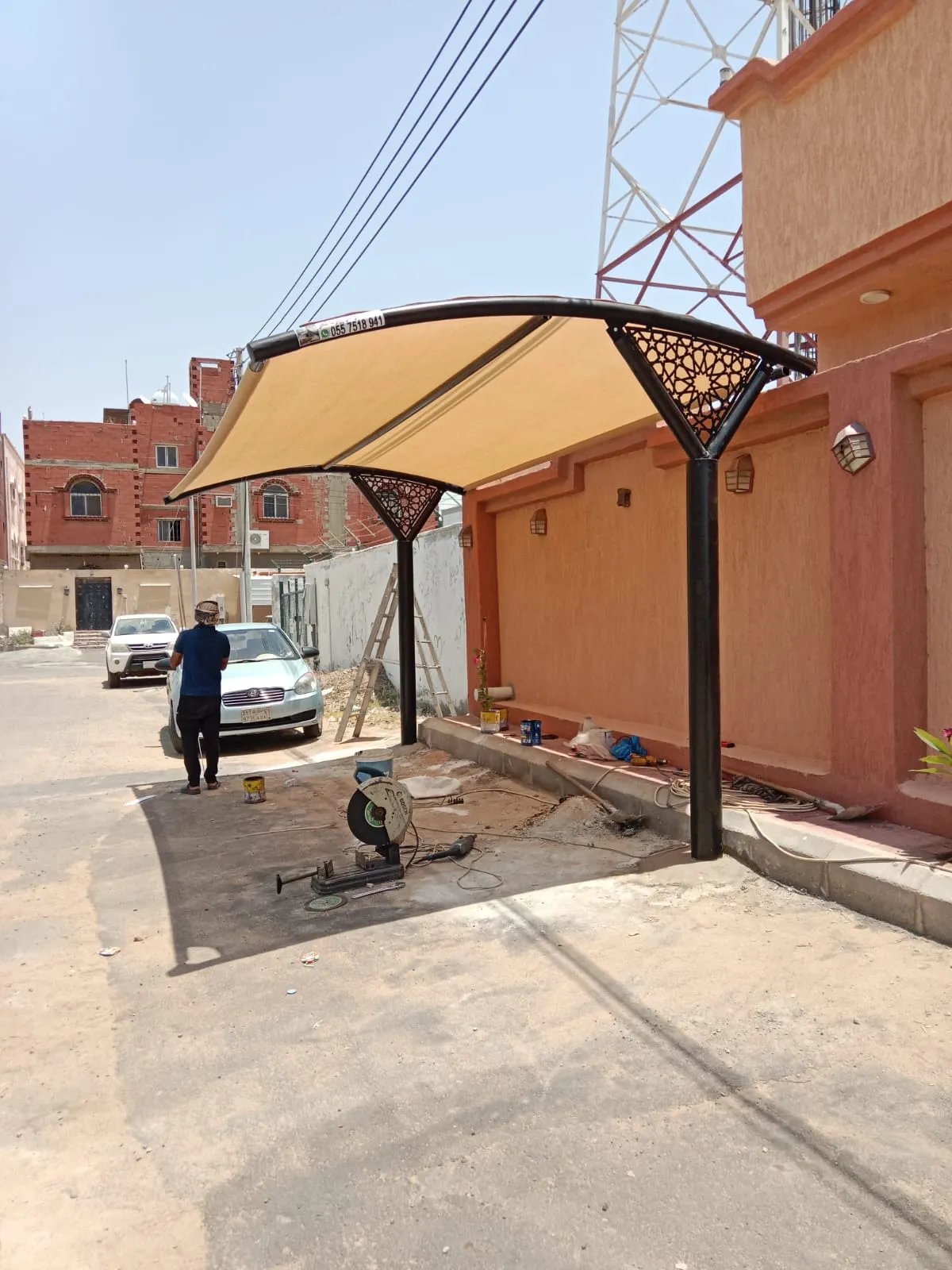 تركيب مظلات متنوعة حي الروضة بالرياض 