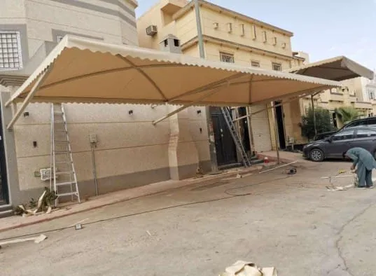 تركيب مظلات متنوعة حي الروضة بالرياض 