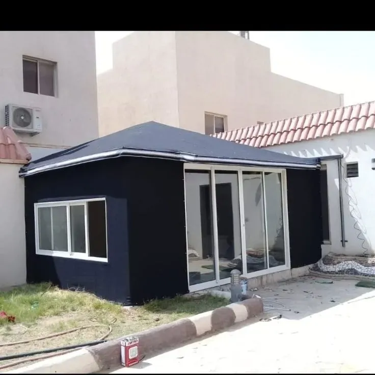 تركيب بيوت شعر زجاجية ومجالس حي النرجس والياسمين 