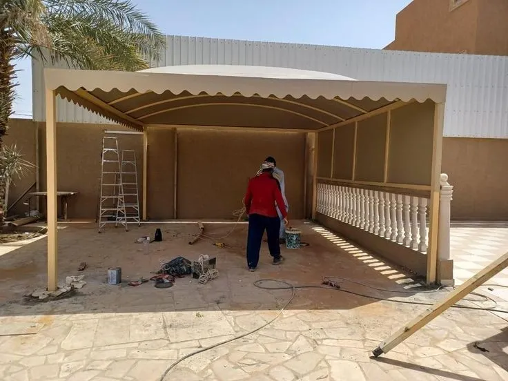 تركيب مظلات سيارات مقص ومداخل المنازل حي العروبه بالرياض 