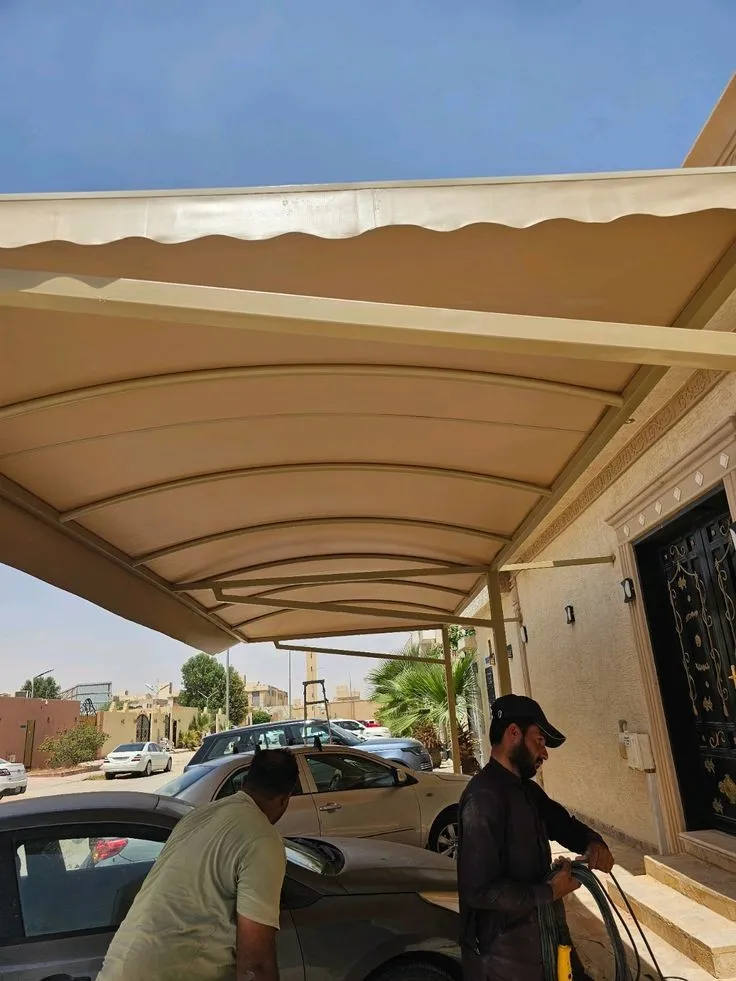 تركيب مظلات سيارات مقص ومداخل المنازل حي العروبه بالرياض 