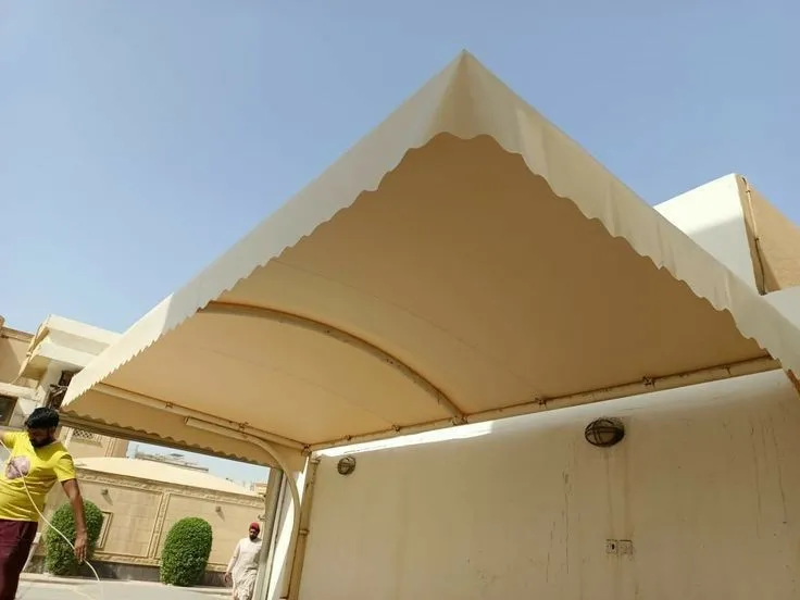 تركيب مظلات سيارات مقص ومداخل المنازل حي العروبه بالرياض 