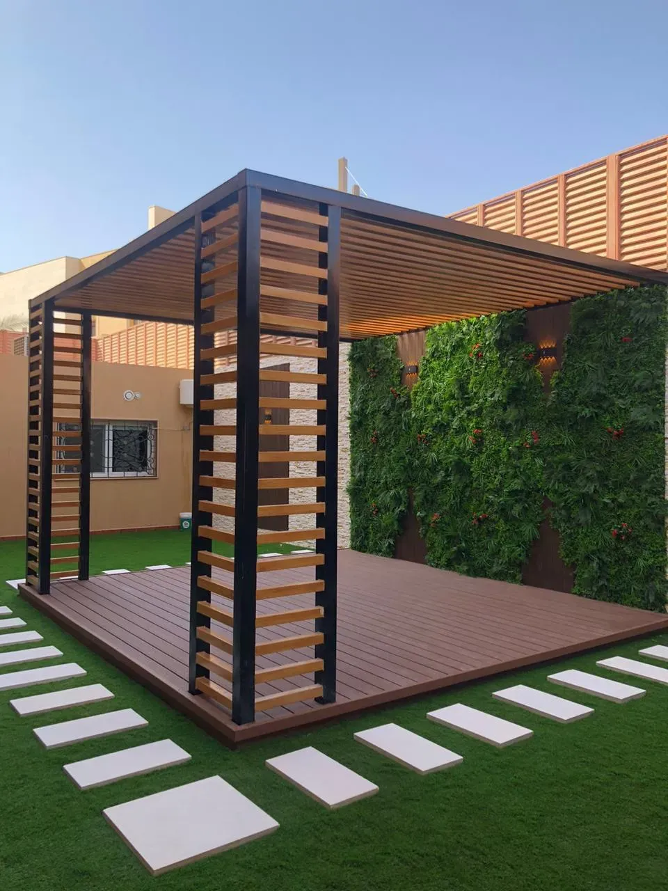 تكلفة تركيب برجولة أحواش بمساحة 20متر تقريبا حي الخليج 