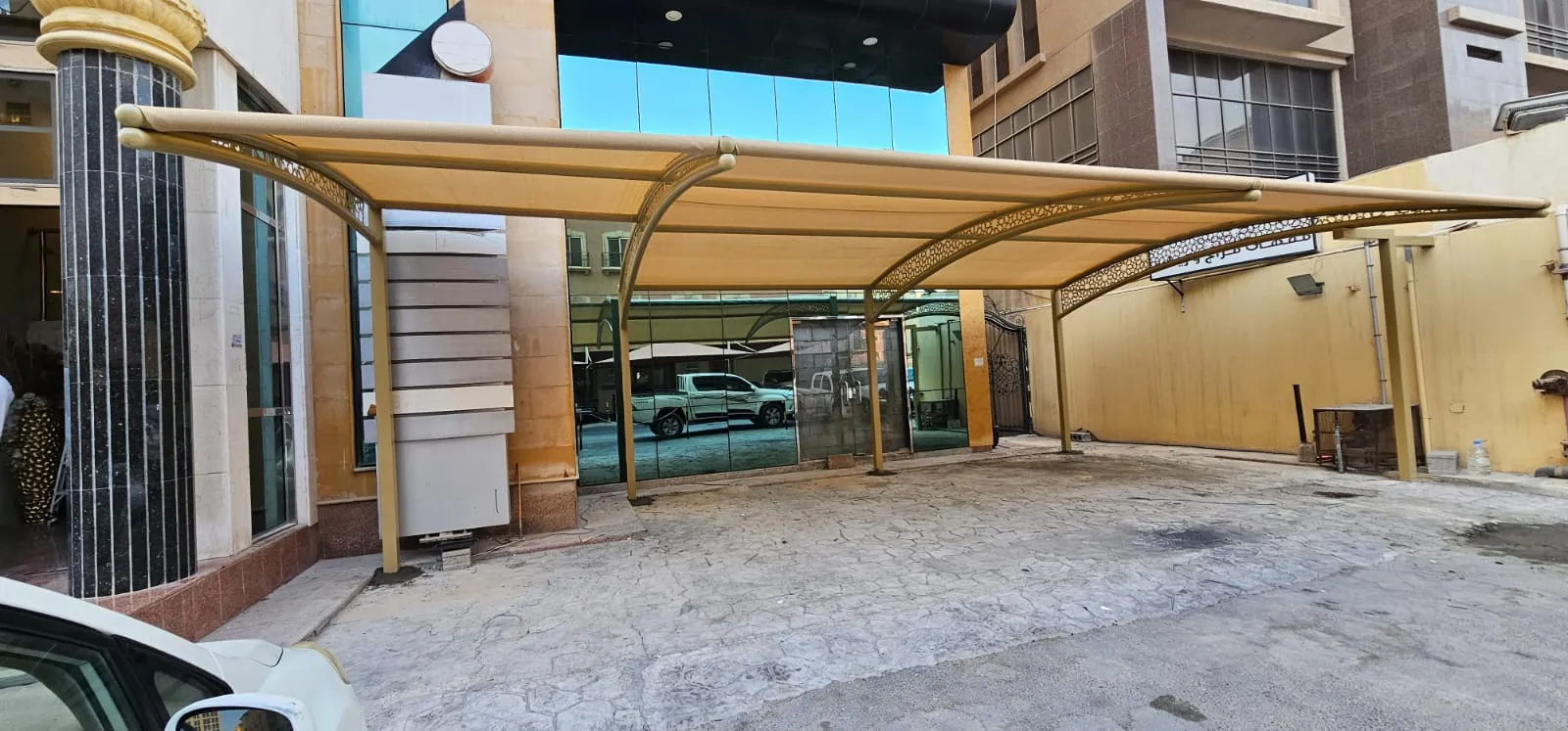 مظلات سيارات مظلات حدائق مظلات ممرات مظلات كابولي حي الروضة 