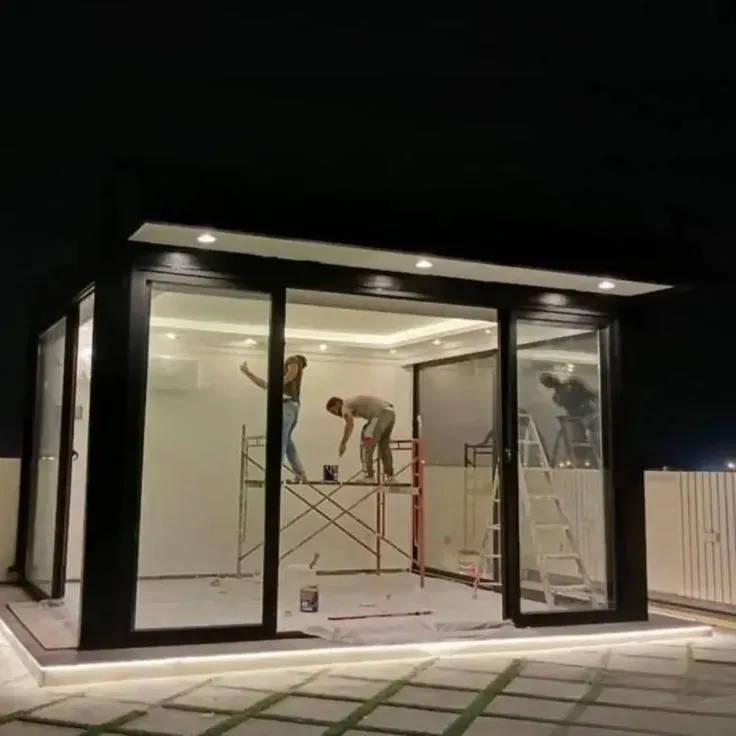 ارخص مقاول بناء مجلس خارجي في حي الياسمين بالحوش انيق زجاجي 