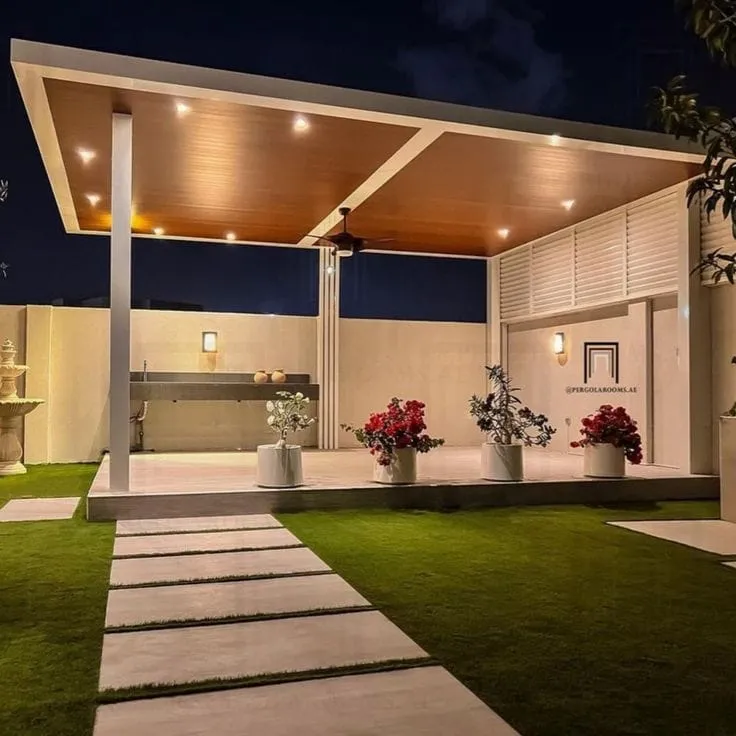 تحويل الفناء إلى واحة بالرياض:للمظلات والحدائق ومظلات شد