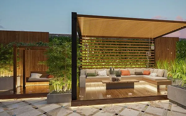 تحويل الفناء إلى واحة بالرياض:للمظلات والحدائق ومظلات شد