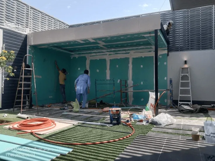 مقاول بناء ملاحق اسمنت بورد حي النرجس بتصاميم مودرن 2026