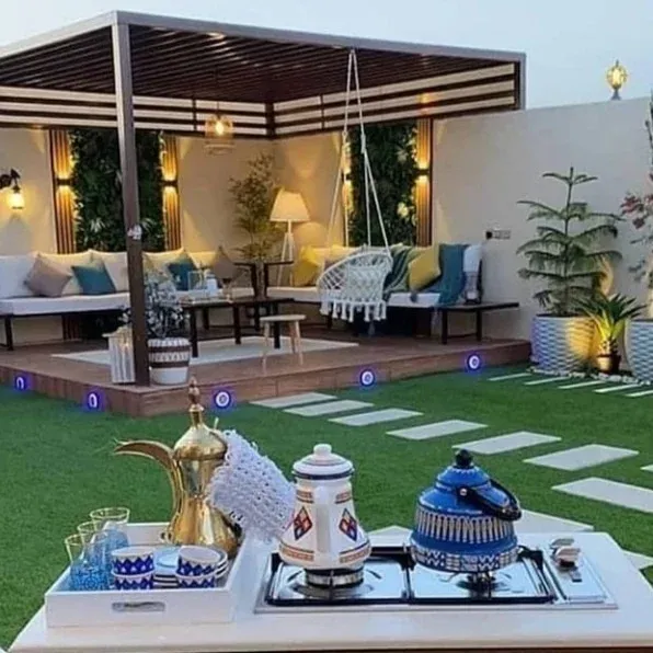 أفكار تصميم مجالس وجلسات خارجية للمنازل والأسطح حي لبن 