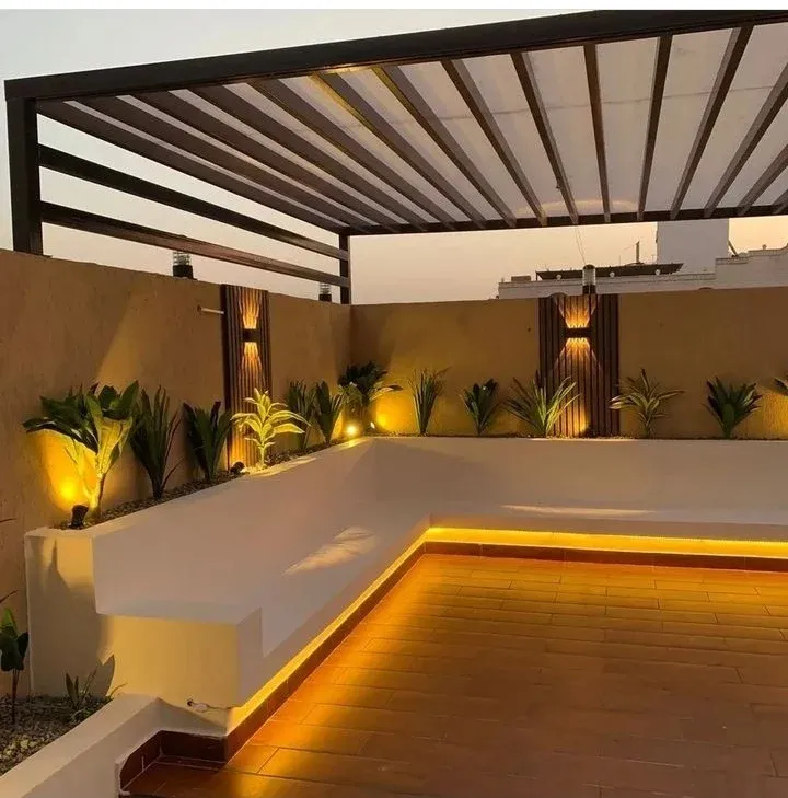 أفكار تصميم مجالس وجلسات خارجية للمنازل والأسطح حي لبن 