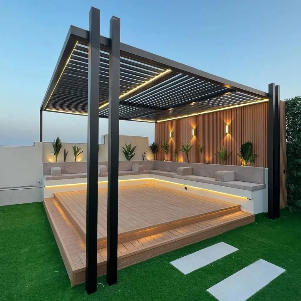 أفكار تصميم مجالس وجلسات خارجية للمنازل والأسطح حي لبن 