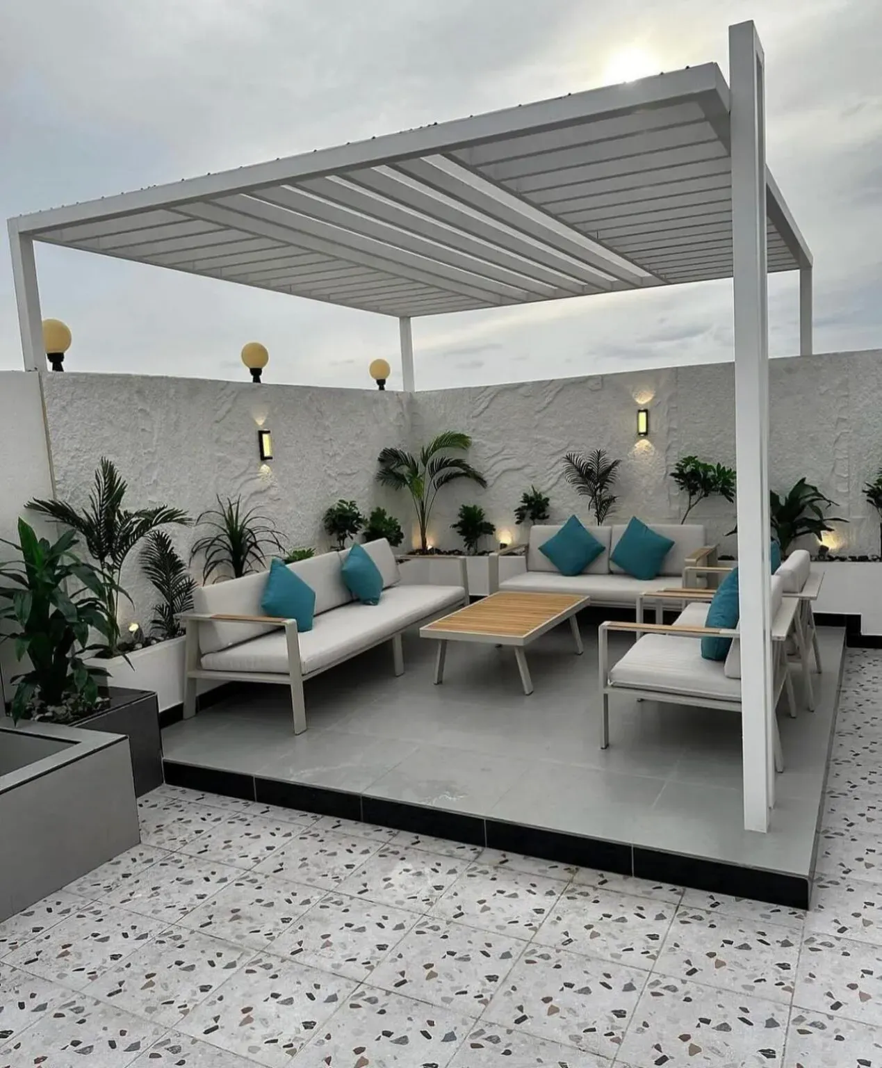 أفكار تصميم مجالس وجلسات خارجية للمنازل والأسطح حي لبن 