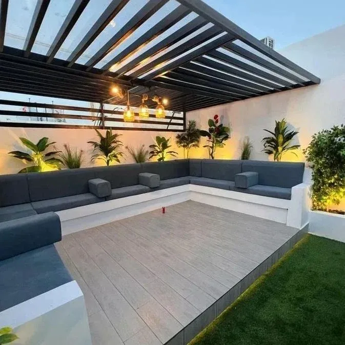 أفكار تصميم مجالس وجلسات خارجية للمنازل والأسطح حي لبن 