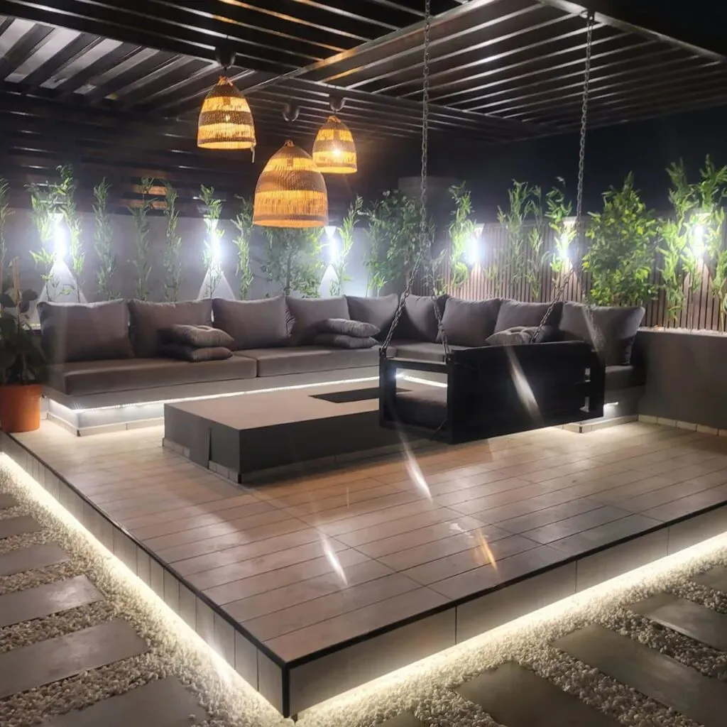 أفكار تصميم مجالس وجلسات خارجية للمنازل والأسطح حي لبن 