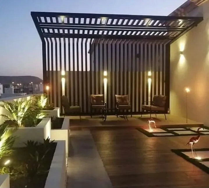 أفكار تصميم مجالس وجلسات خارجية للمنازل والأسطح حي لبن 