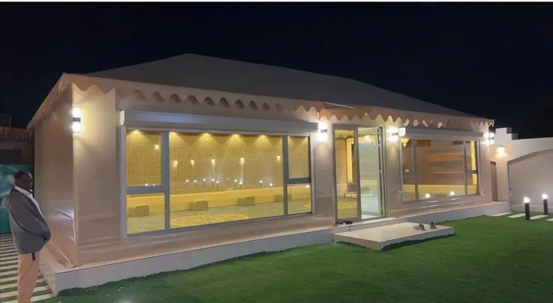 خيمة زجاجية للفلل بحي النخيل:تنفيذ بيوت شعر زجاجية مودرن